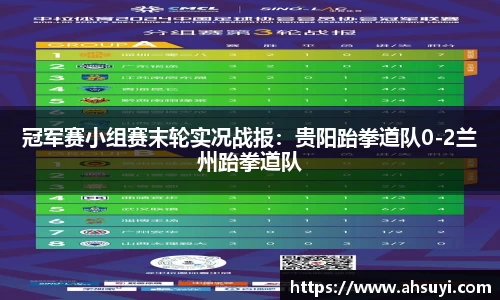 冠军赛小组赛末轮实况战报：贵阳跆拳道队0-2兰州跆拳道队
